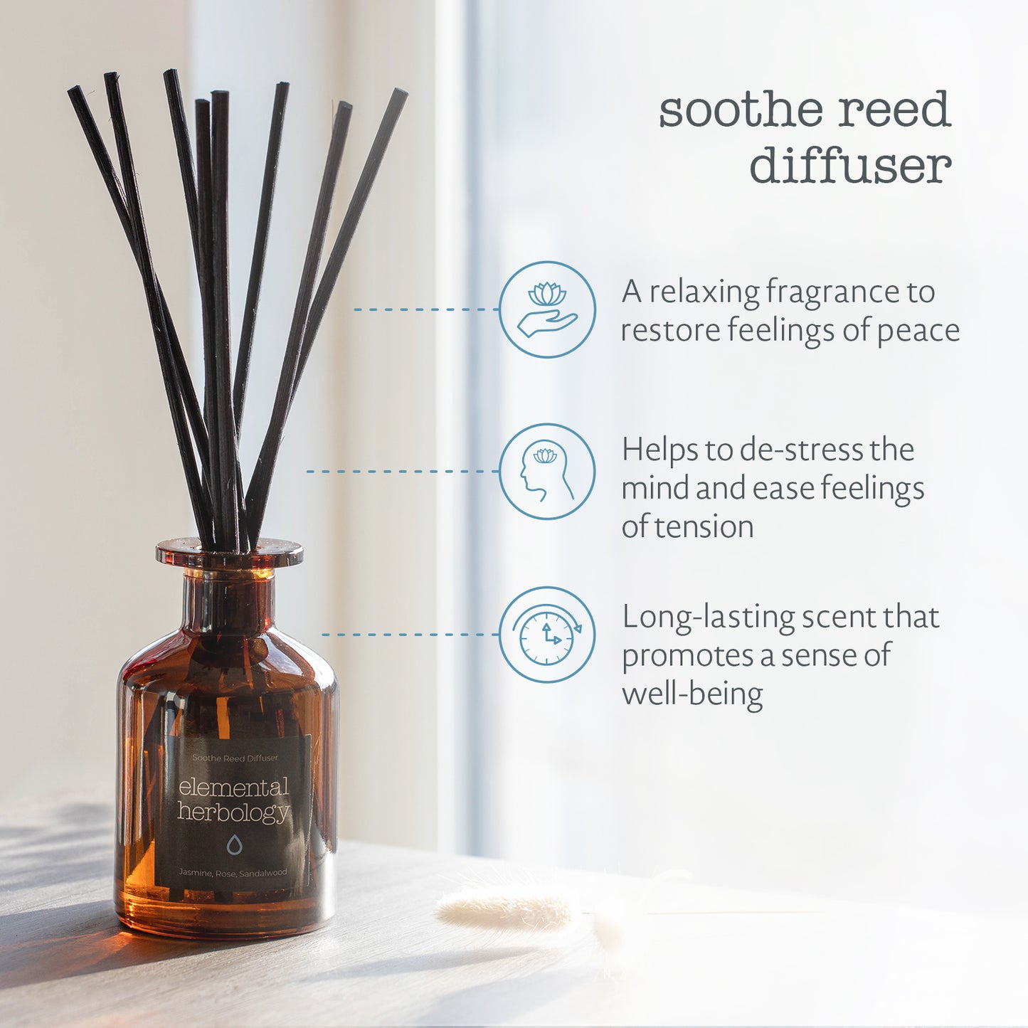 Soothe Jasmine & Fresh Rose Aromatherapy Reed Diffuser