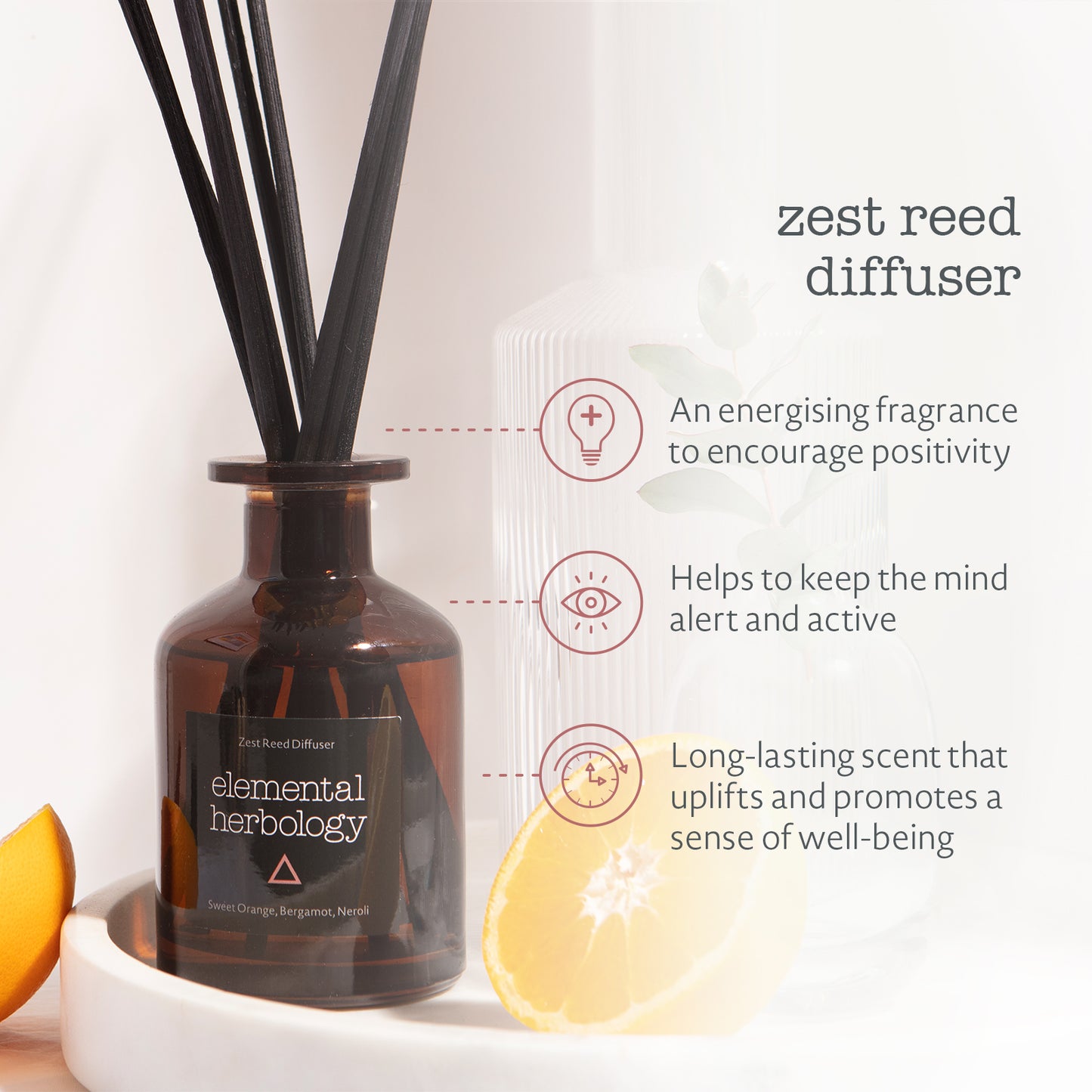 Zest Sweet Orange & Bergamot Aromatherapy Reed Diffuser