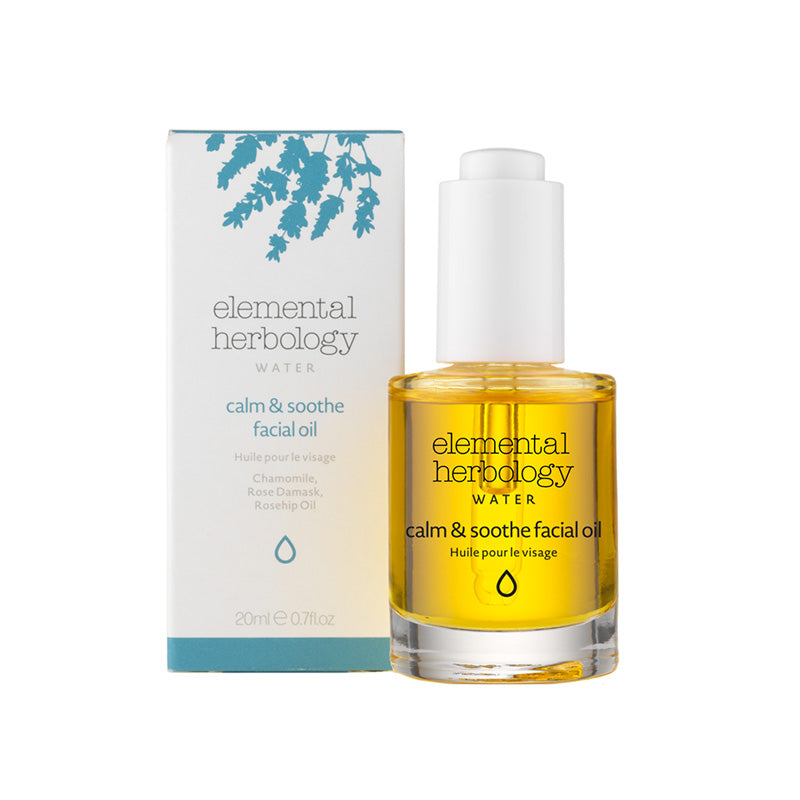 Facial Oil with plant and essential oils designed to soothe and nourish dry and dehydrated skin.